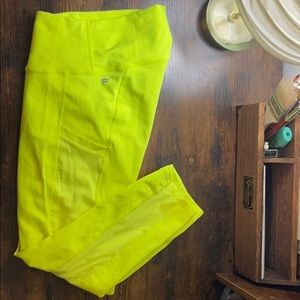 Neon Yellow FaeticsXDemi Lovato Cropped Leggings